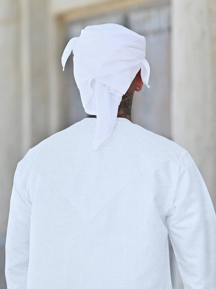 MY LITTLE JUBBA - Wholesale Robe - Men's - Mens White Cashmere Wool Emirati Thobe