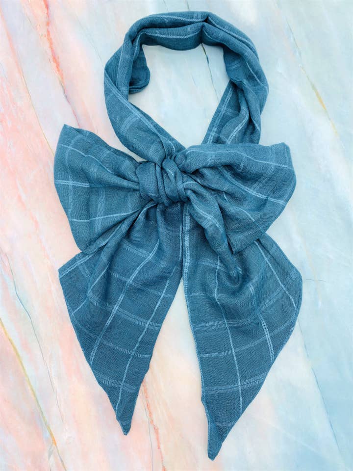 Plaid Window Skinny Scarf/Tie/Hair Accessories for wholesale by JC Sunny Fashion