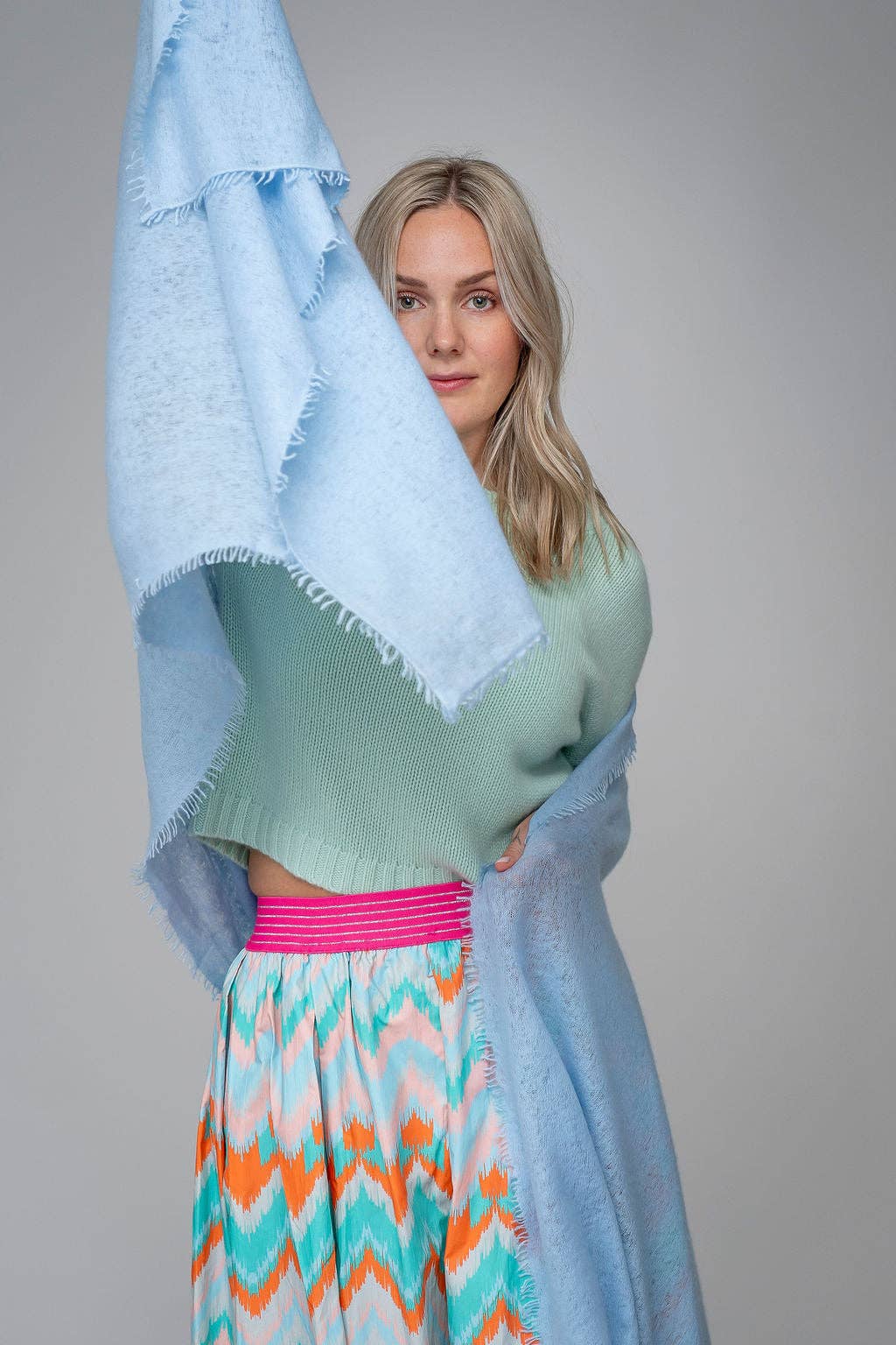 cute stuff GmbH - Wholesale Scarf - Women's - Cashmere Scarf Feli-cs in Milky Sky1