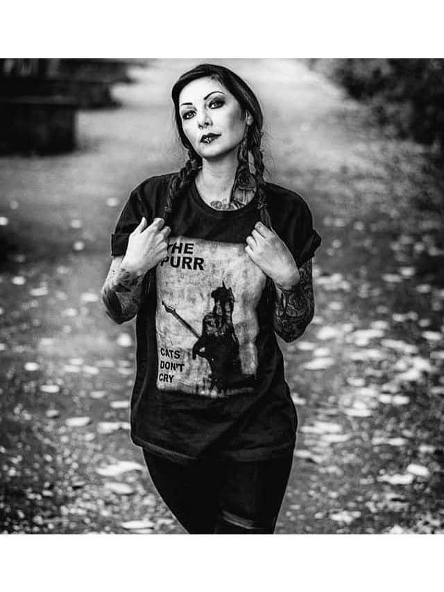 Gothicat - Wholesale Screen Printed T-Shirt - Unisex - The Purr "Cats don't cry" T-shirt1