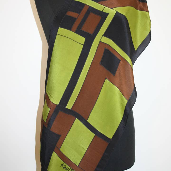 Kavita - Wholesale Scarf - Women's - HANDPAINTED SILK GEOMETRIC SCARVES11