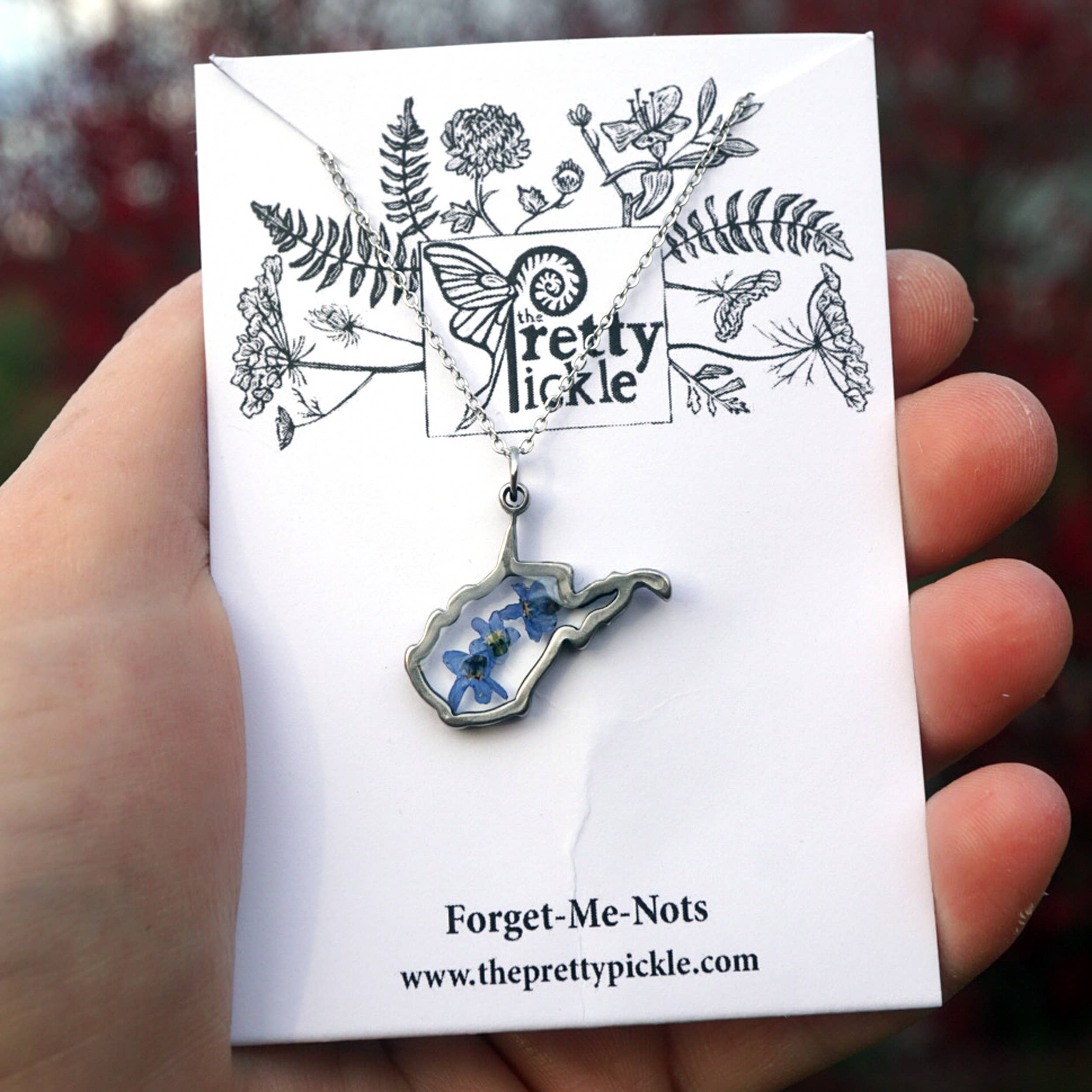 The Pretty Pickle - Wholesale Pendant/Charm Necklace - Small West Virginia Botanical Necklace8