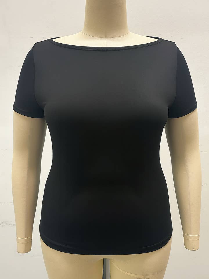 Plus Women Short Sleeve Boat Neck for wholesale by Story Teller