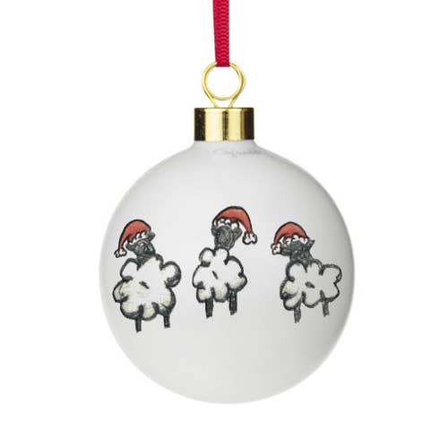 Christmas Sheep Bauble for wholesale by Welsh Connection Home