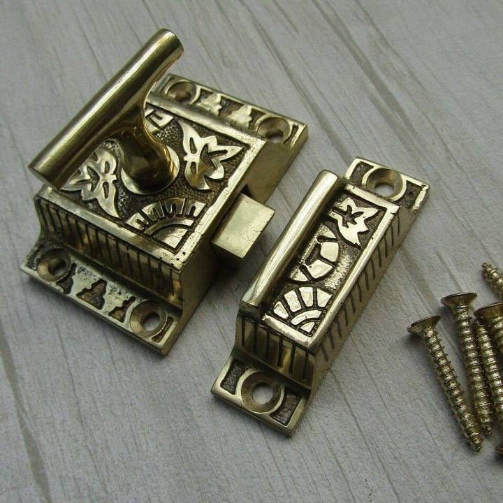 East Lake Cupboard Catch T Pattern Polished Brass for wholesale by IronmongeryWorld