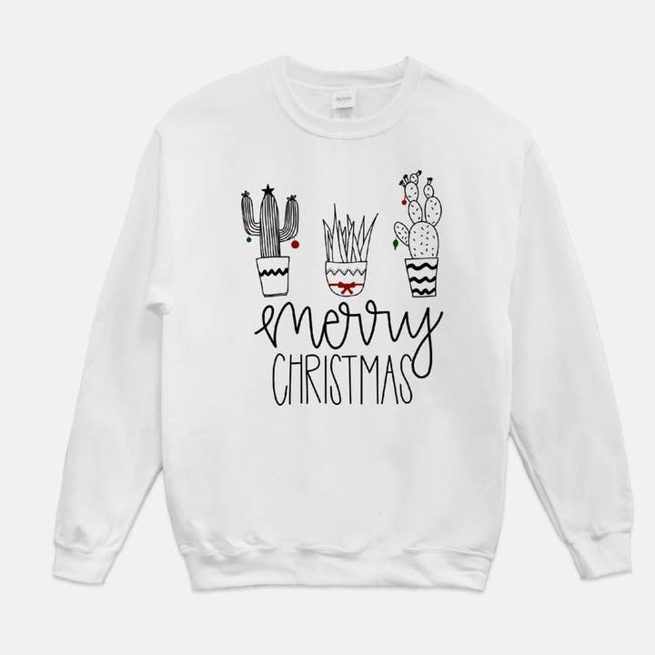 Christmas Succulents Crewneck for wholesale by Fiddles & Fern