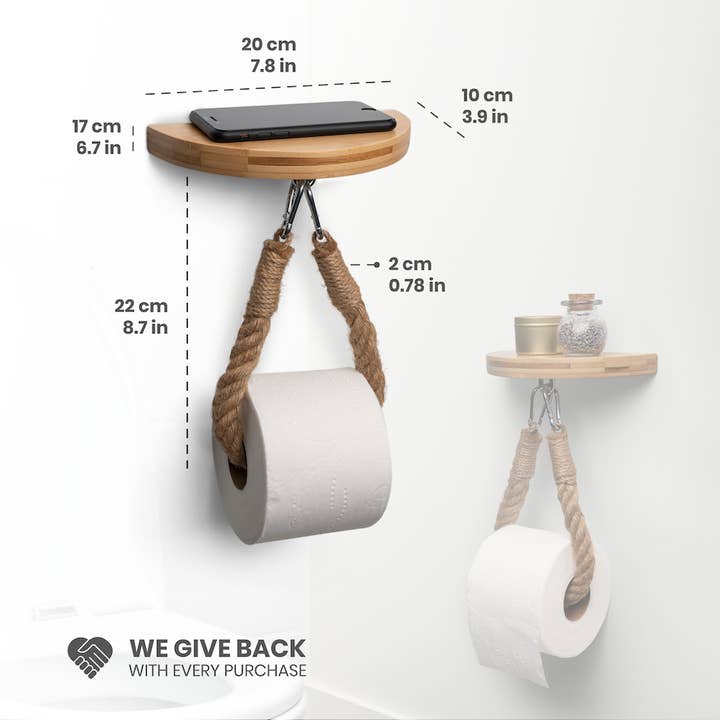 Arrow and Stem - Wholesale Toilet Paper Holder - Bamboo Toilet Paper Holder Rope with Shelf5