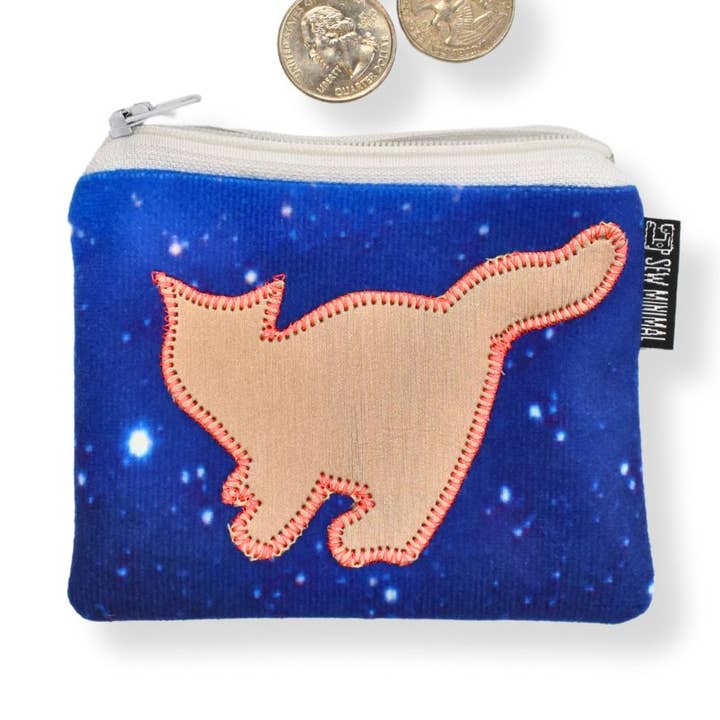 Porte-monnaie pour chat - Mini pochette zippée - Recyclé et fait main pour la vente par Sew Minimal