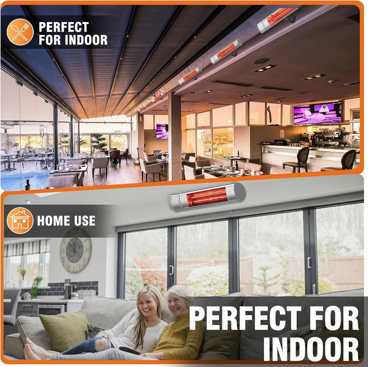 OutdoorSolarOutlet – wholesale Bench – Electric Patio Heater, 1500W Outdoor Heater with 3 Power Settings, Infrared Heater with Remote Control, Overheat Protection, Wall Mounted Space Heater, In/Outdoor12