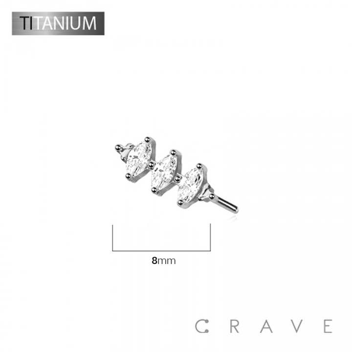 CRAVE – Engroshandel Enkeltøreringe – IMPLANTATKVALITET TITANIUMTRÅDLØST SKUB I LIGE MARQUISE2