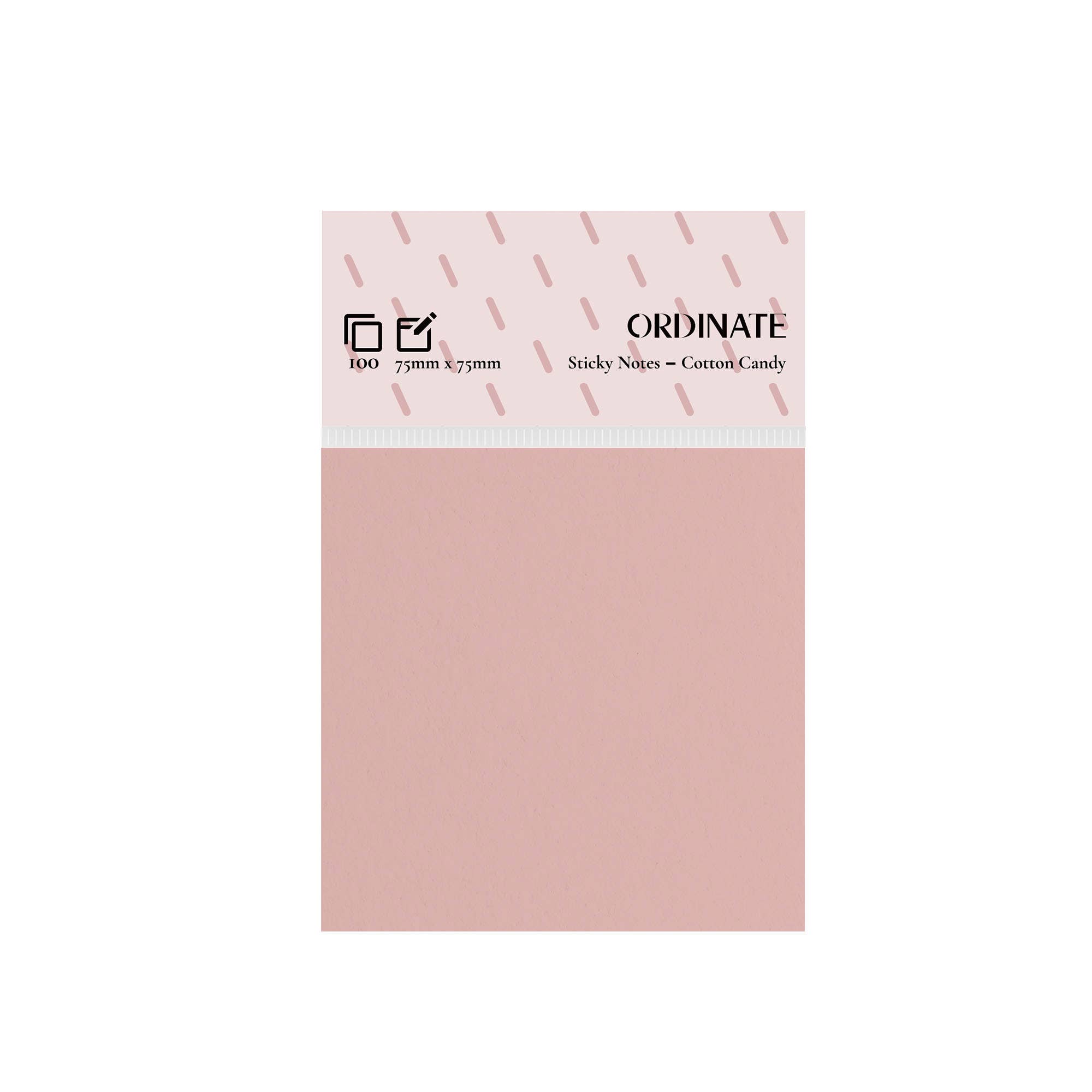 Ordinate - Wholesale Sticky Notes - Cotton Candy Palette Collection Sticky Notes 75mm/100 Sheets