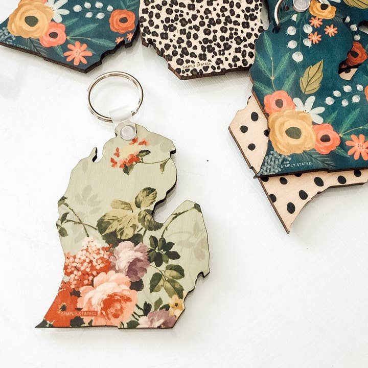 Simply Stated - Wholesale Keychain - Women's - Michigan Keychain - Choose your print!2