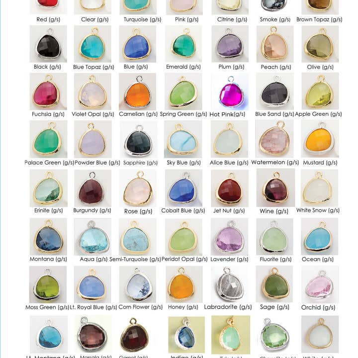 Rebecca Accessories LLC - Wholesale Dangle Earrings - Leverback Gemstone Dangle 80 Color Choices Gold Silver3