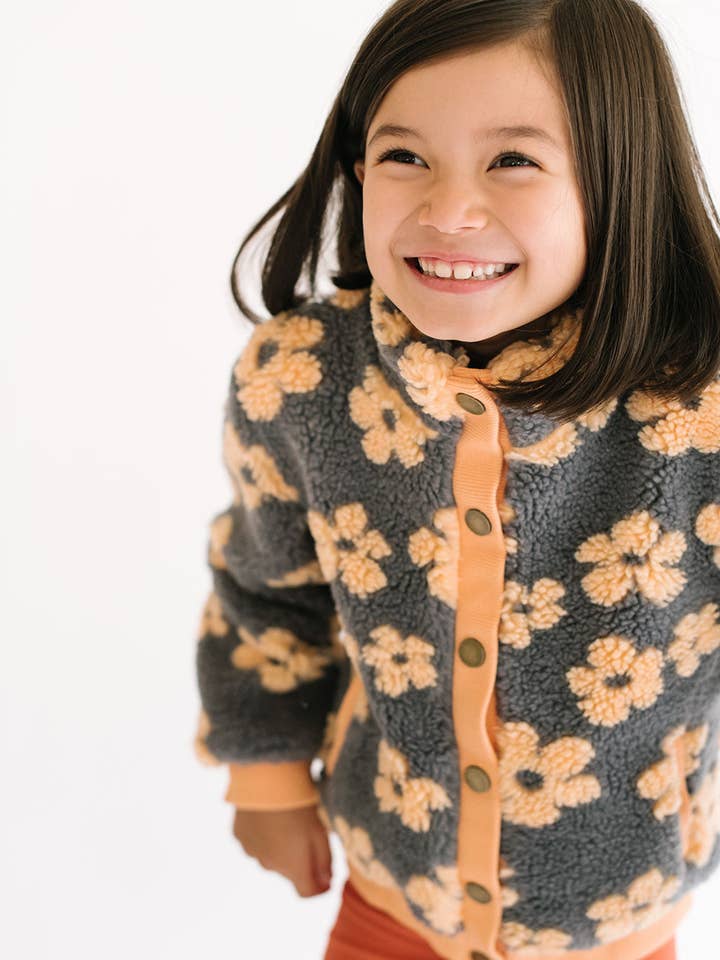 Flower Power Fleece Jacket in Melon for wholesale by Everyway