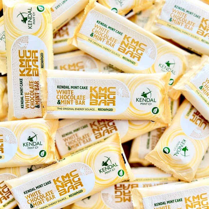 Kendal Mint Co® - Wholesale Snack Bar - KMC Energy Bar: White Chocolate coated Mint Cake (50g)