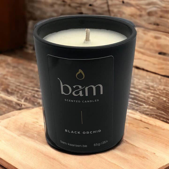 BAM - Wholesale Jar/Filled Candle - BAM - BLACK ORCHID scented candle - BLACK Collection Small