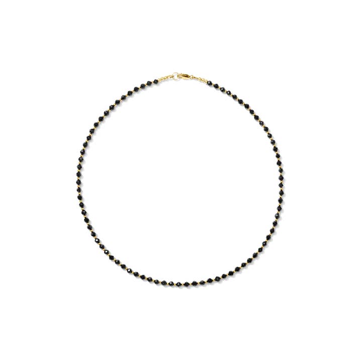 Kaylie Dawn Jewelry - Wholesale Beaded/Pearl Necklace - Elley Gemstone Necklace - 14K Gold Filled & Black Spinel