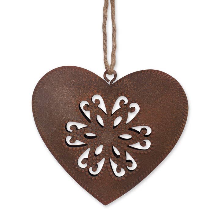 Sunset Vista Designs - Wholesale Ornament - Rusty Pressed Heart Ornament1