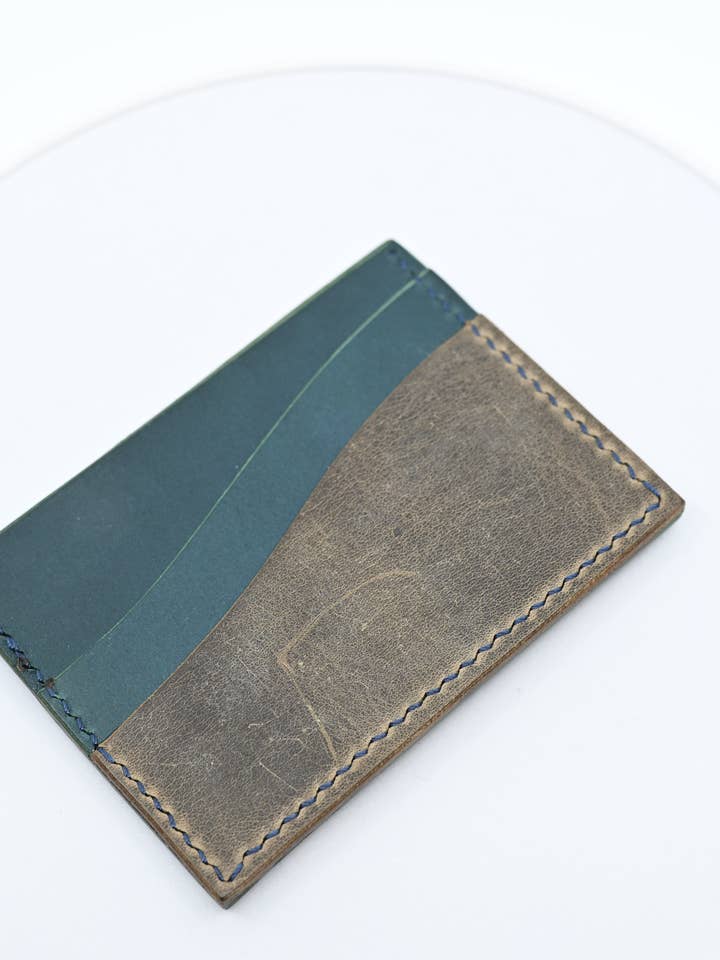 Cartera Pequeña - Azul Marino/Gris para venta al por mayor de SLG Leather & Haberdashery