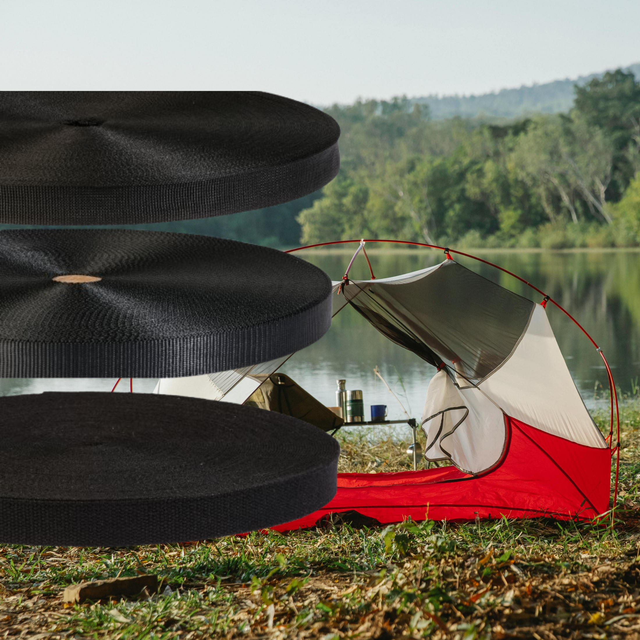 Dream Trimming Goods LLC - Vendita all'ingrosso Attrezzature per lavoretti e fai da te - 1'' 230 iarde Nastro Nero 3 Rotoli – Set Cotone, Poliestere, Nylon4