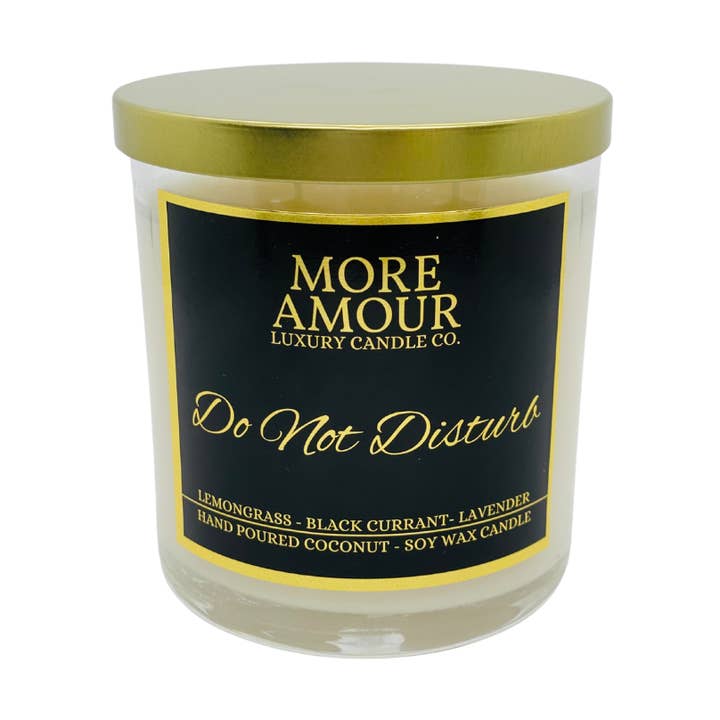 Do Not Disturb 9oz Coconut & Soy Wax Candle for wholesale by More Amour Candle Co