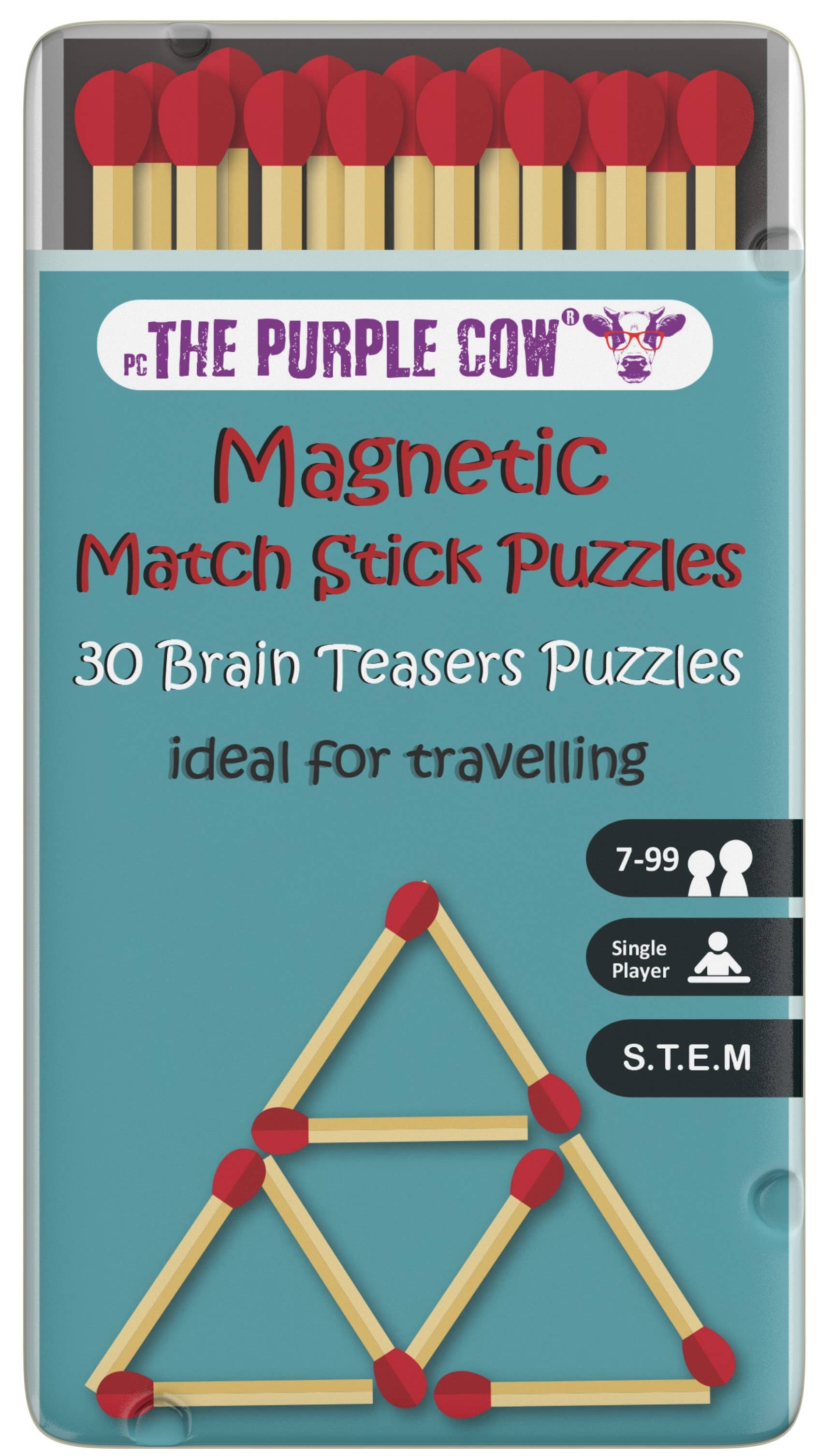 The Purple Cow America Inc. - Wholesale Puzzle - Kids - Travel Game - Match Stick Puzzles0