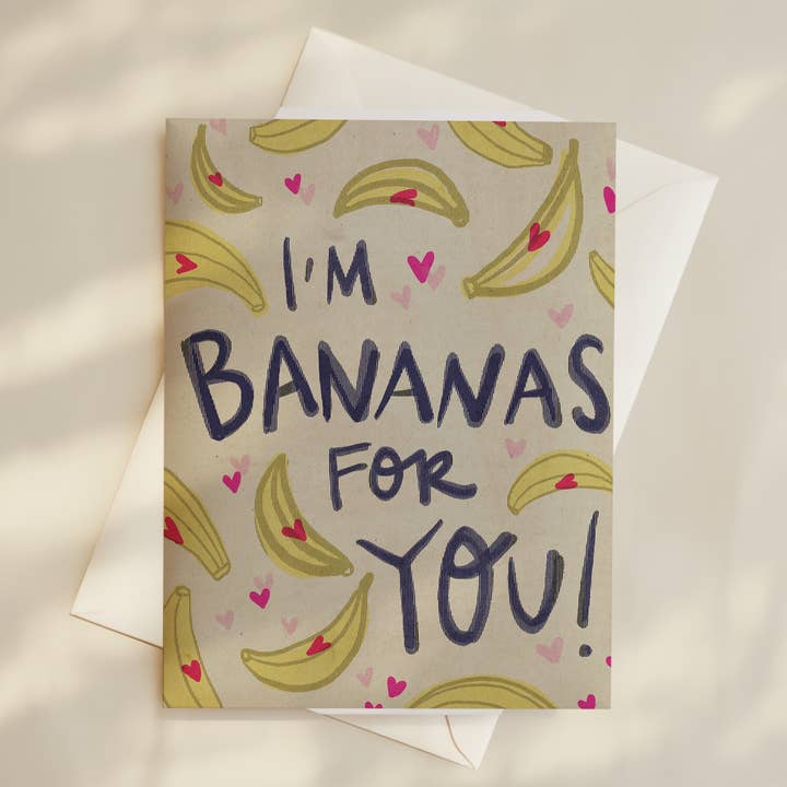 I'm Bananas For You Card for wholesale by Courtney Kendall Art