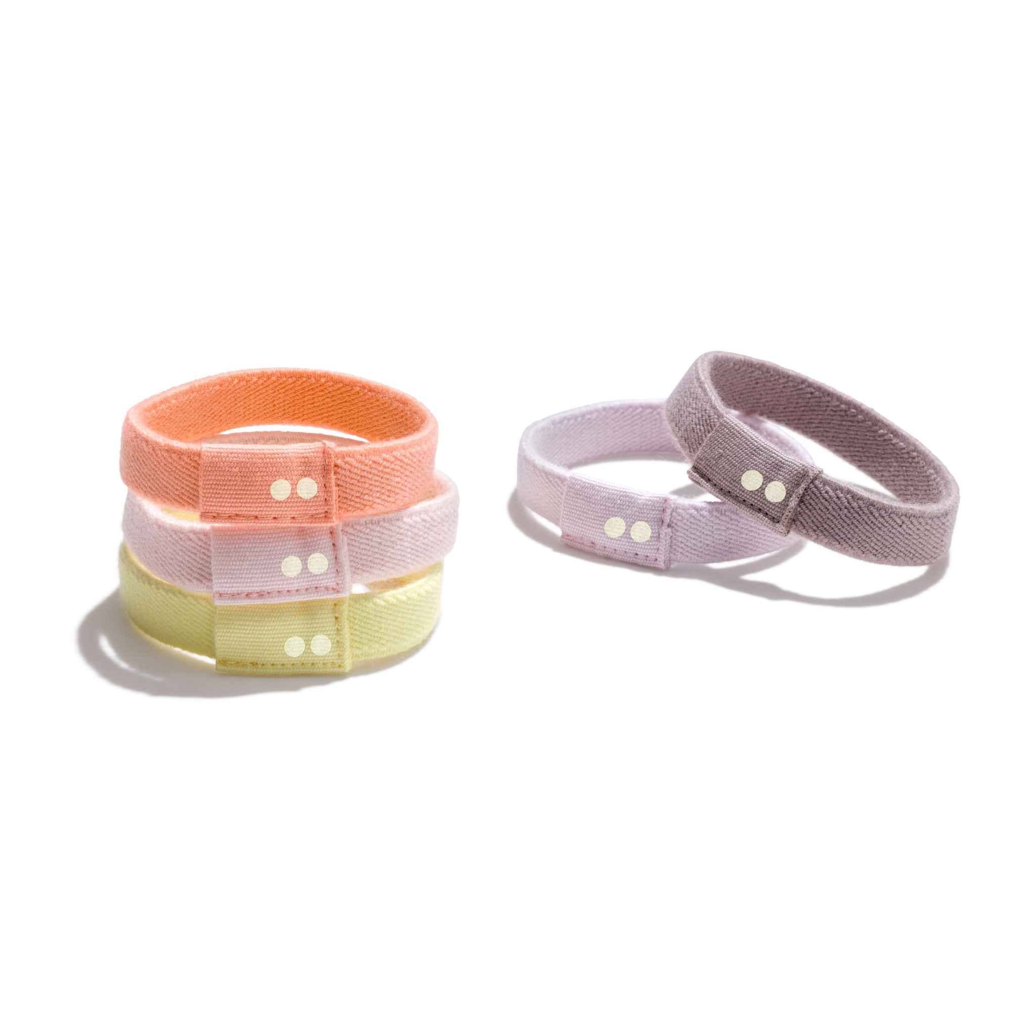 KOOSHOO – wholesale Hair tie – Plastic-free Flat Hair Ties Pastel Colors - Bright Spark2