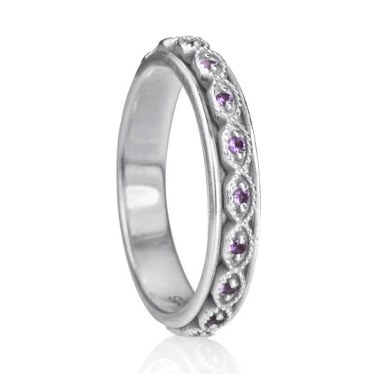 Intuition Sterling Silver Amethyst Ring for wholesale by MeditationRings