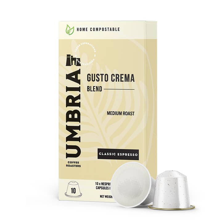 Gusto Crema Blend - Nespresso Compostable Capsules (200 Ct) for wholesale by Caffe Umbria