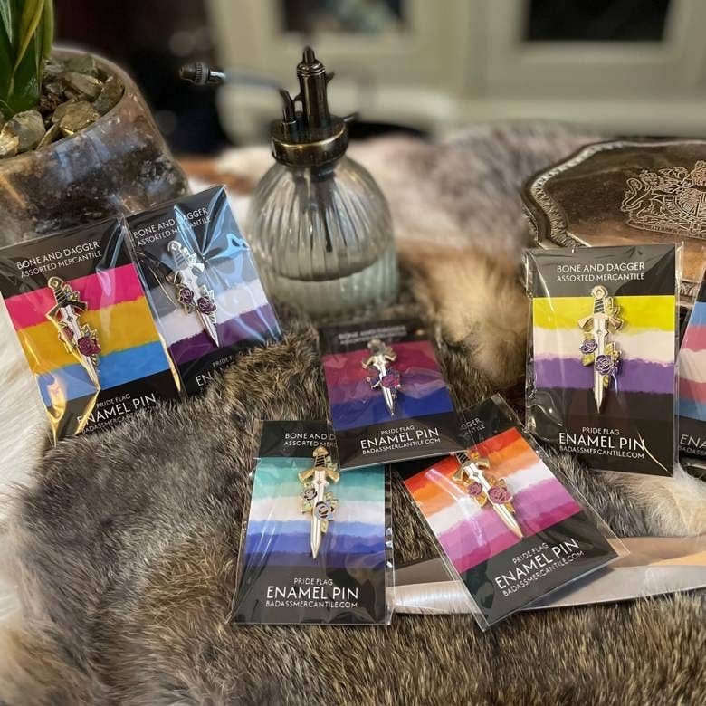 Bone and Dagger Assorted Mercantile - Wholesale Lapel Pin/Button - Pride Sword Enamel Pin6