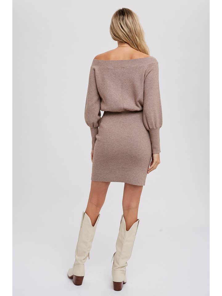 Bluivy - Wholesale Jurk - Dames - OFF-THE-SHOULDER SWEATERJURK23