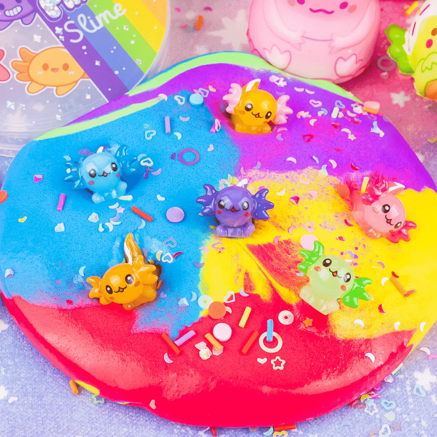 Kawaii Slime Company - Vendita all'ingrosso Plastilina/slime - Bambini - Slime Cupola™ Firma Burro A'lotl Friends (4 pezzi/confezione)3