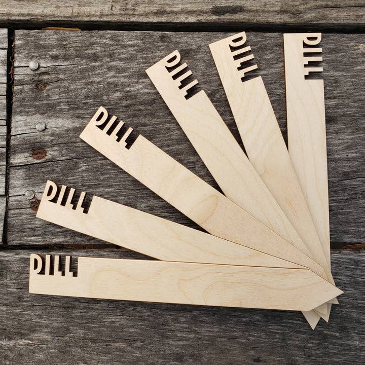 Paquete de 6 marcadores de jardín «DILL», estacas para plantas para venta al por mayor de The Rural Home