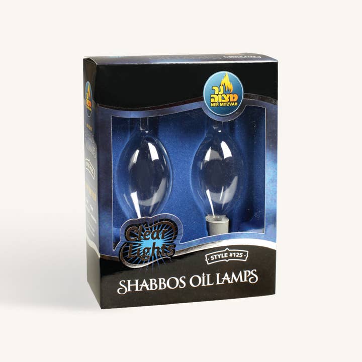 Ner Mitzvah - Wholesale Flameless candle - Shabbos Paraffin Glass Candle Oil Lamp - Tear Drop - 2 Pack