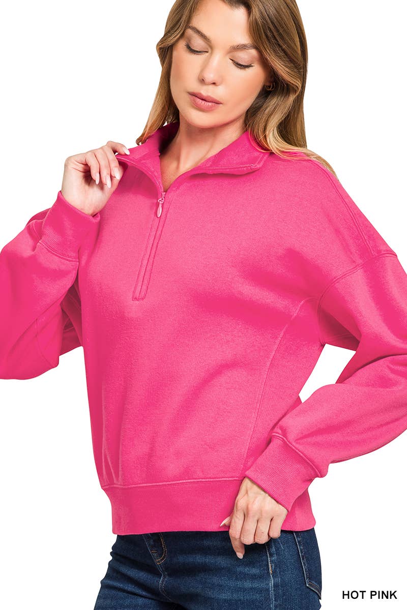42POPS - Wholesale Sweatshirt - Dames - .0913 Fleece Hoge Hals Half Zip Sweatshirts SI-287424
