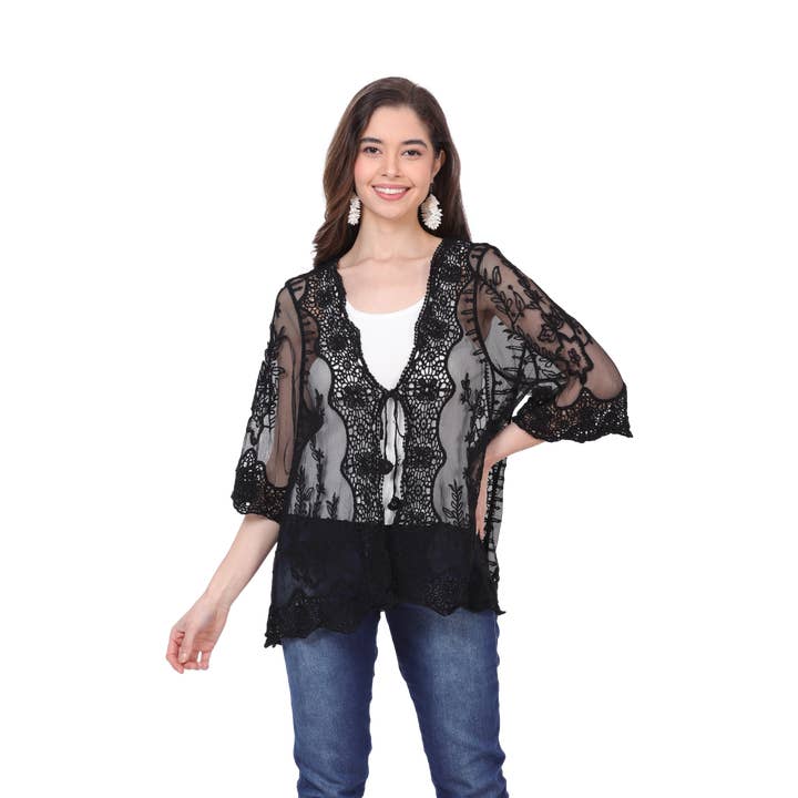 Lace Crochet Jacket for wholesale by Le Styles