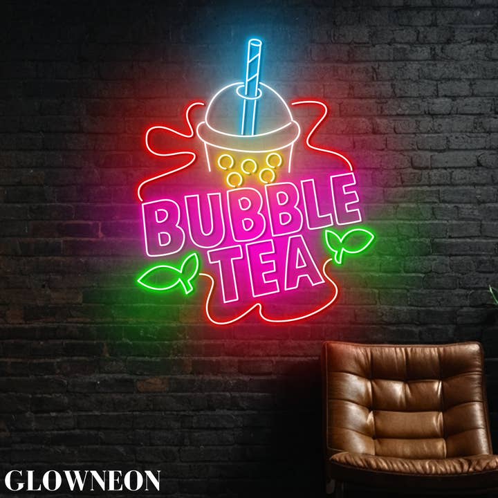 Glow Neon – wholesale Neonskylt – Bubble Tea Neonskylt, Boba Tea Shop Väggkonst, Te-ledskylt