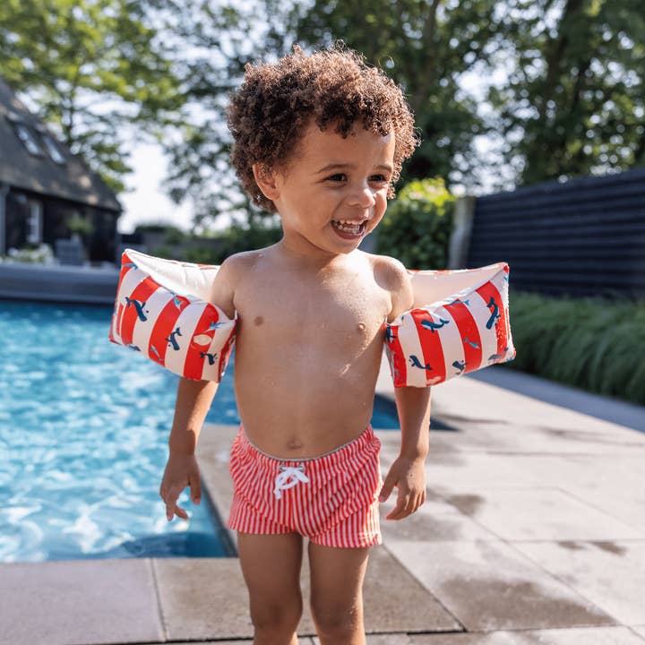 Rood Wit Swim Essentials | Rood/Witte Zwembandjes 0-2 jaar for wholesale on Faire