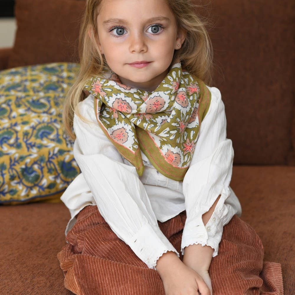 Bonheur du Jour - Wholesale Head Scarf - Women's - Indian Scarf - Margotte Olive1