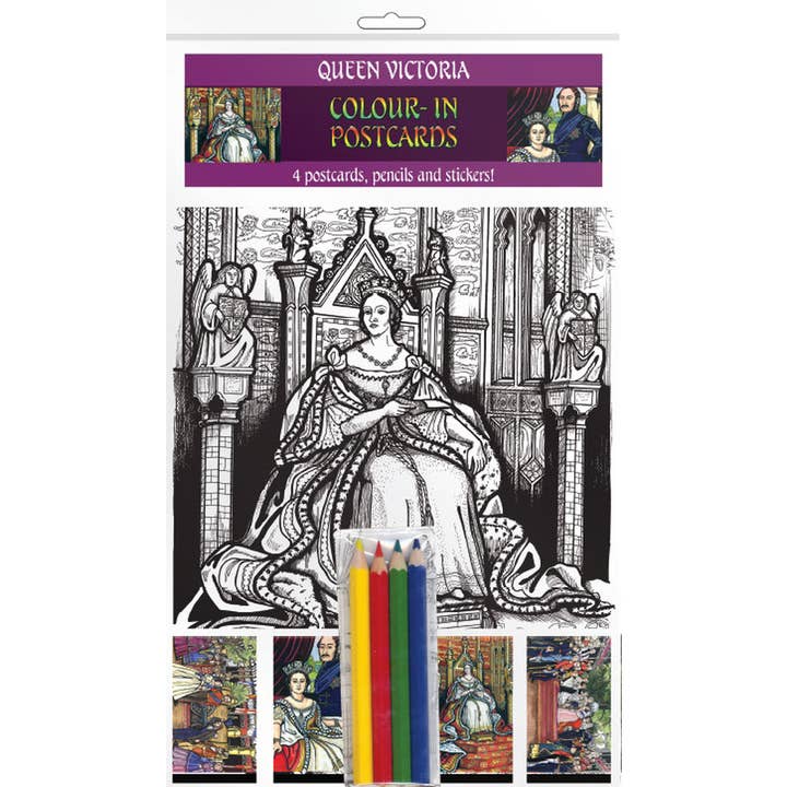 Set di cartoline da colorare A5 - Regina Vittoria per la vendita all'ingrosso da parte di Timeline Gifts Ltd