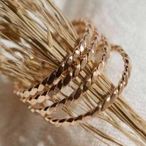 Baguette Twisted Stacking Ring for wholesale by Barberry & Lace Handmade Jewelry