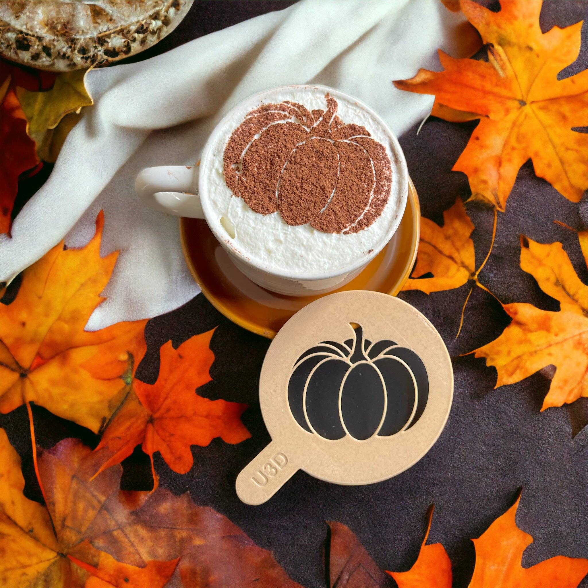 Uniberry 3D - Vendita all'ingrosso Topper per bevande - Stencil Zucca