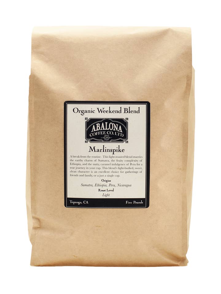 Marlinspike Organic Weekend Blend - 5lb for wholesale by Abalona Coffee