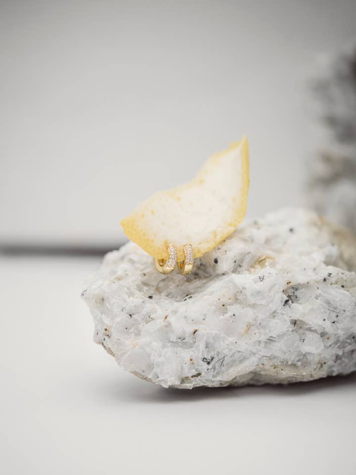 Pavé Huggies for wholesale by June and Valentina