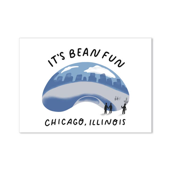 Chicago Bean Art Print for wholesale by Finch and Flourish Paper Goods