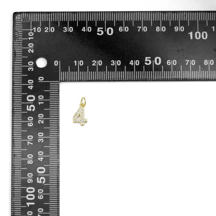 BestBeads&Beyond - Wholesale Individual Charm/Pendant - Clear CZ Ten Arabic Numer Charm Pendant, Sku#LX798