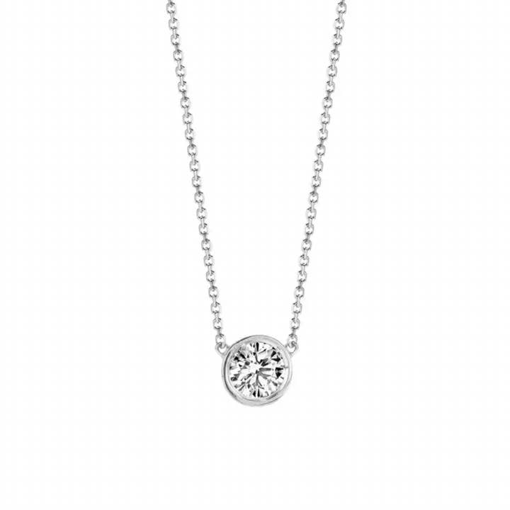 Shine On - CZ Bezel-Set Solitaire Halsband för wholesale av Featherly