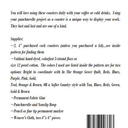 Traditional Primitives - Wholesale Craft Sewing Kit - Quilt Lovers Coaster Punchneedle Pattern1