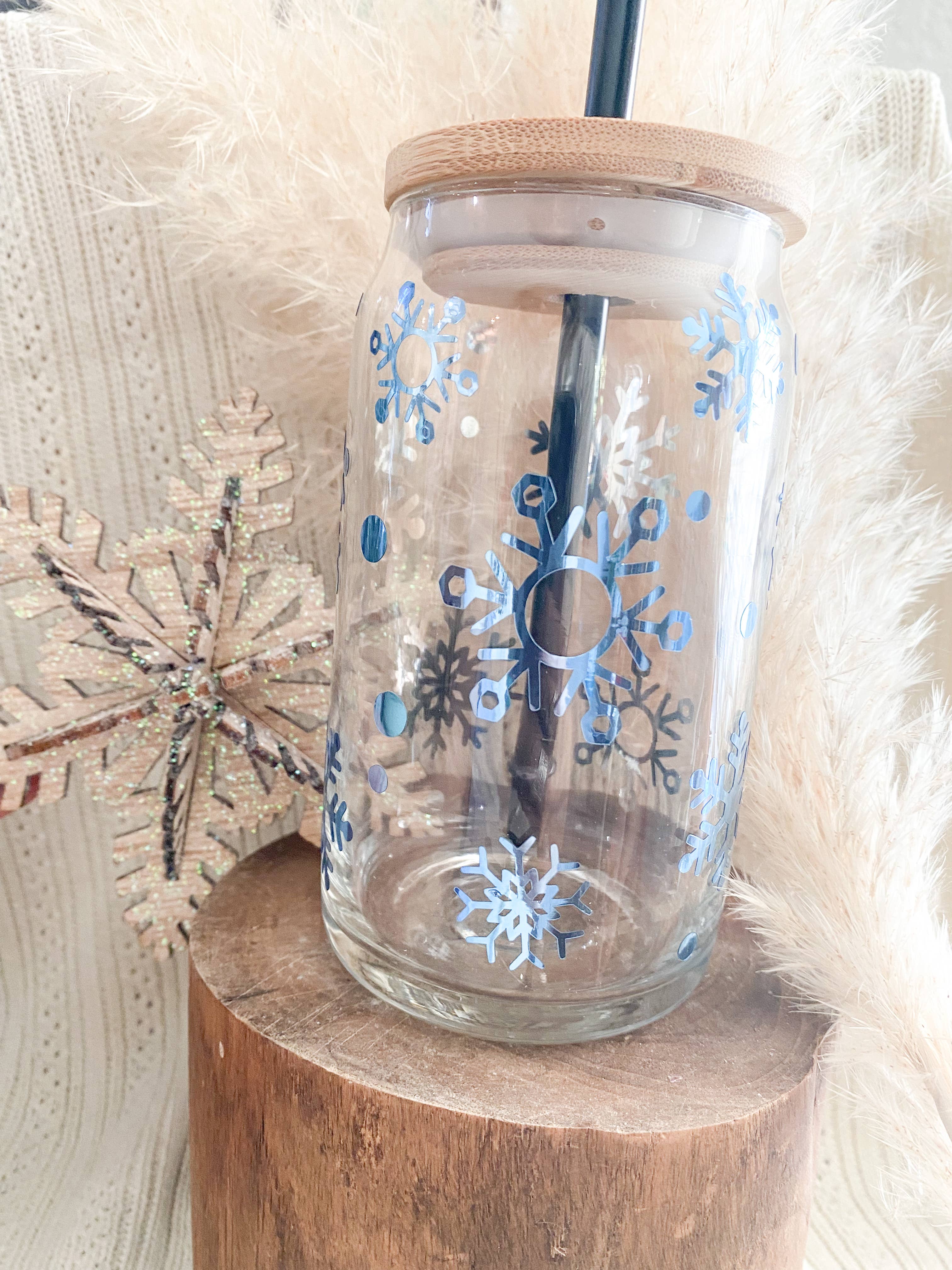 Drink Happy Design Co - Wholesale Drinking Glass/Cup - Christmas Early Release- Snowflakes2